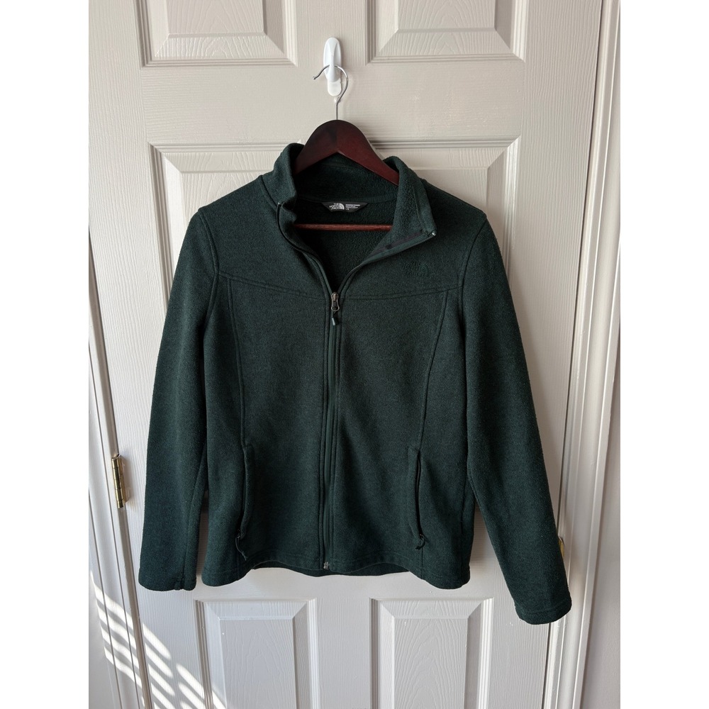 The North Face Crescent Full Zip Jacket Womens L Green Fleece NF0A2RFH Hiking
